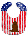 Patriotic USA Caucasian Shepherd Dog Baby Bib Easy-Clean Baby Bib Baby Feeding Accessory Baby Mealtime Essential, 10 x 13, Multicolor