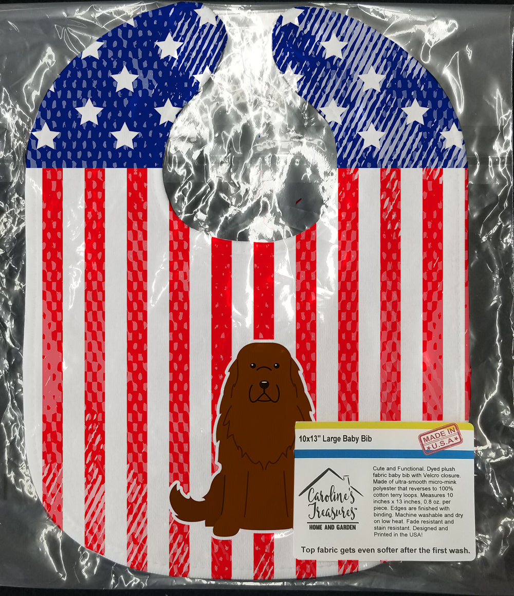 Patriotic USA Caucasian Shepherd Dog Baby Bib Easy-Clean Baby Bib Baby Feeding Accessory Baby Mealtime Essential, 10 x 13, Multicolor