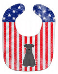 Patriotic USA Miniature Schnauzer Black Baby Bib Easy-Clean Baby Bib Baby Feeding Accessory Baby Mealtime Essential, 10 x 13, Multicolor