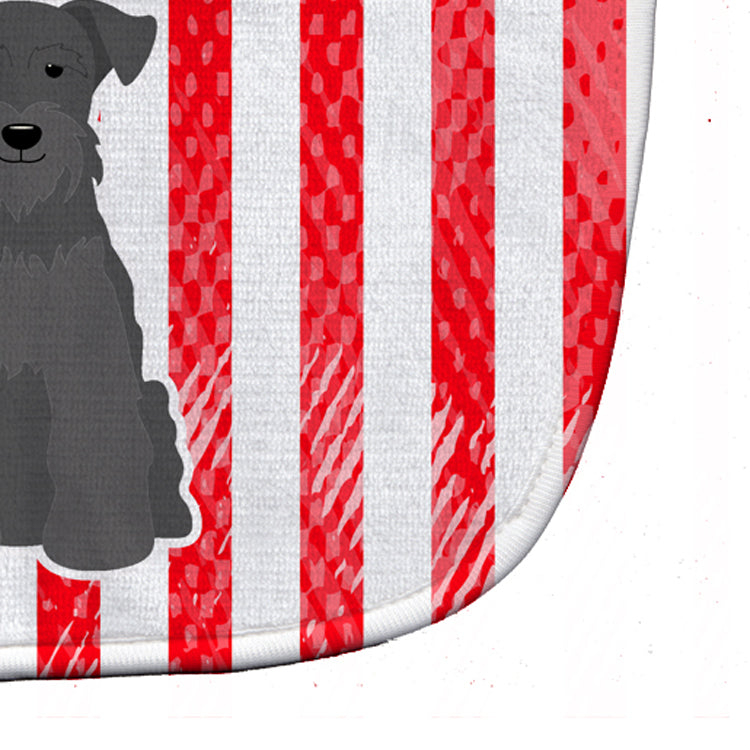 Patriotic USA Miniature Schnauzer Black Baby Bib Easy-Clean Baby Bib Baby Feeding Accessory Baby Mealtime Essential, 10 x 13, Multicolor