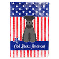 Patriotic USA Miniature Schnauzer Black House Flag 28x40 Porch Sleeve Pole Decorative Outside Yard Banner Artwork Wall Hanging, Polyester