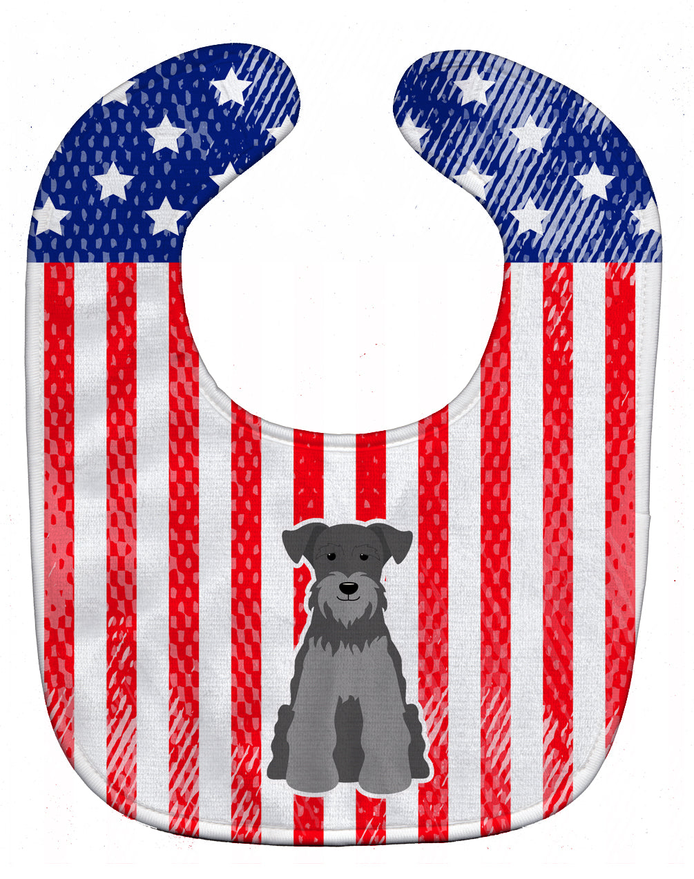 Patriotic USA Miniature Schnauzer Black Silver Baby Bib Easy-Clean Baby Bib Baby Feeding Accessory Baby Mealtime Essential, 10 x 13, Multicolor