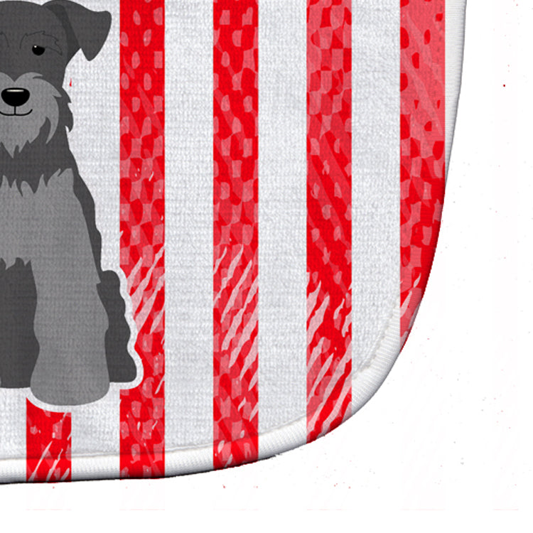 Patriotic USA Miniature Schnauzer Black Silver Baby Bib Easy-Clean Baby Bib Baby Feeding Accessory Baby Mealtime Essential, 10 x 13, Multicolor