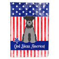 Patriotic USA Miniature Schnauzer Black Silver House Flag 28x40 Porch Sleeve Pole Decorative Outside Yard Banner Artwork Wall Hanging, Polyester