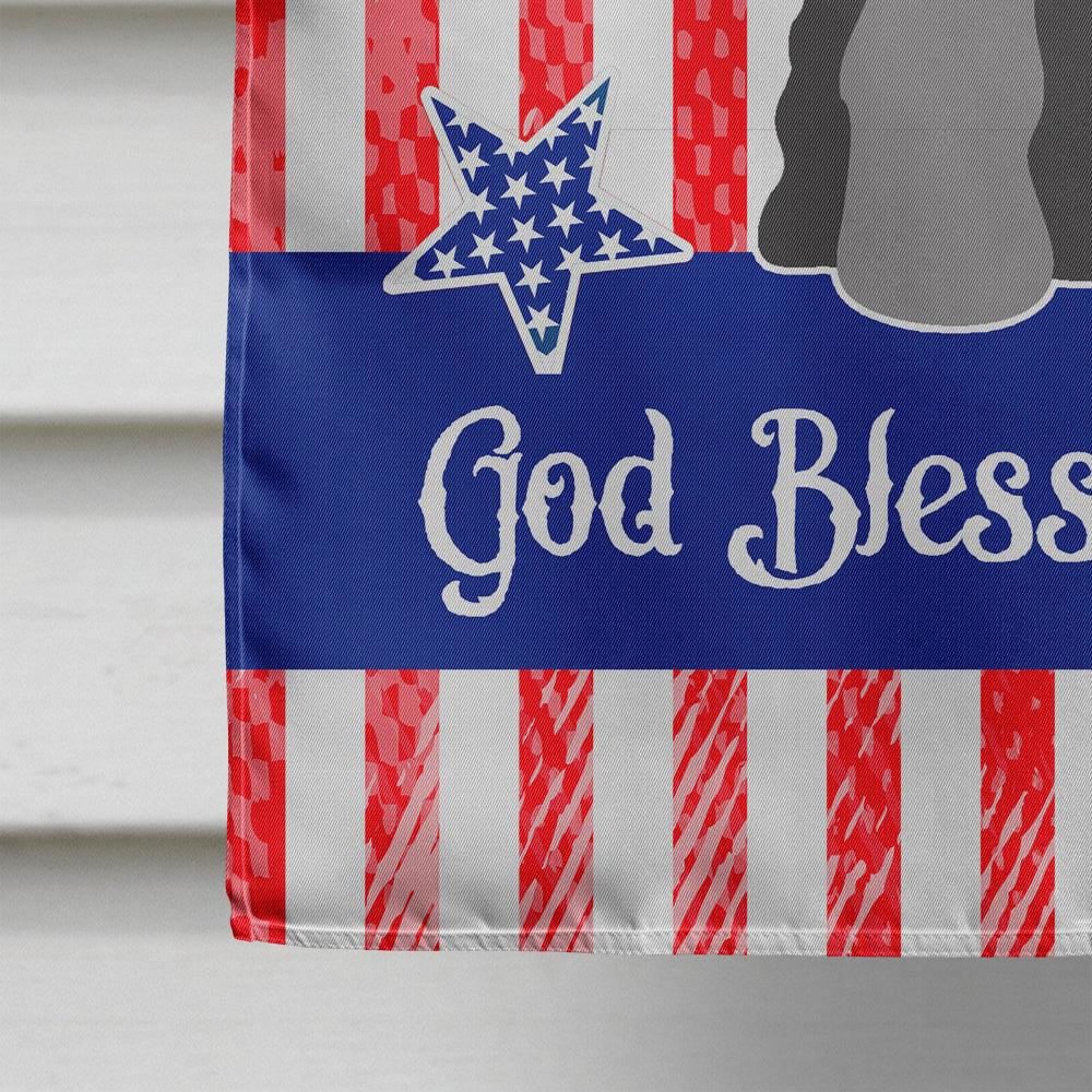 Patriotic USA Miniature Schnauzer Black Silver House Flag 28x40 Porch Sleeve Pole Decorative Outside Yard Banner Artwork Wall Hanging, Polyester