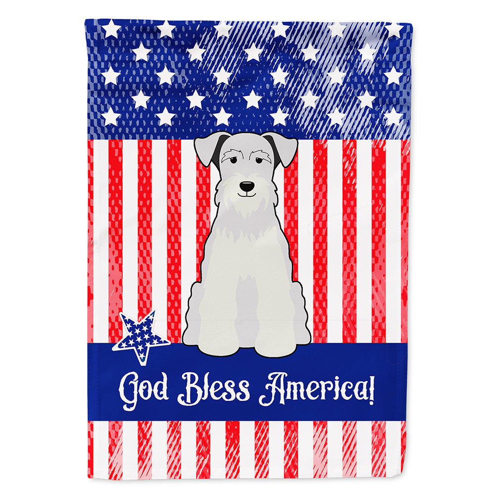 Patriotic USA Miniature Schnauzer White House Flag 28x40 Porch Sleeve Pole Decorative Outside Yard Banner Artwork Wall Hanging, Polyester