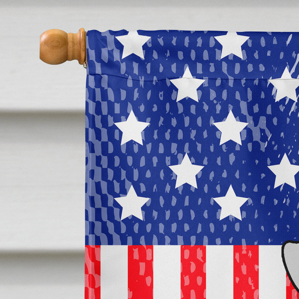 Patriotic USA Miniature Schnauzer White House Flag 28x40 Porch Sleeve Pole Decorative Outside Yard Banner Artwork Wall Hanging, Polyester