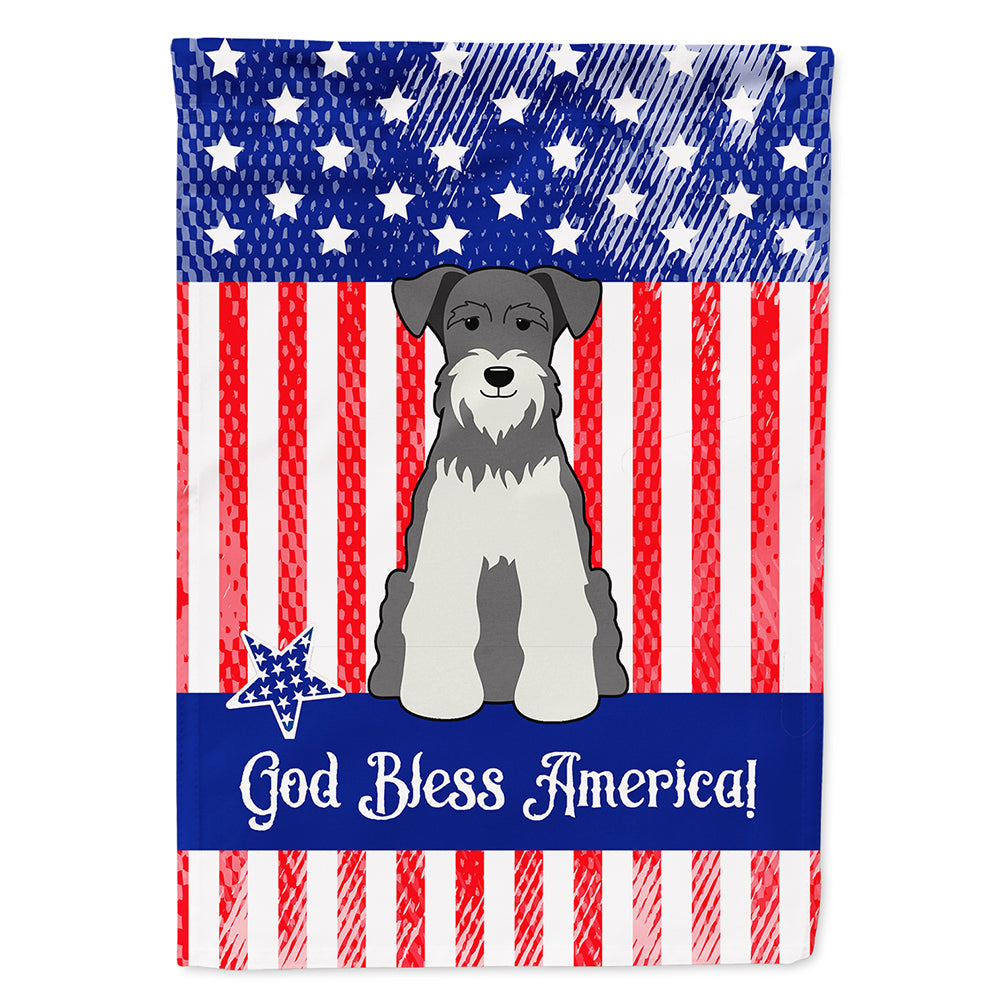 Patriotic USA Miniature Schnauzer Salt and Pepper House Flag 28x40 Porch Sleeve Pole Decorative Outside Yard Banner Artwork Wall Hanging, Polyester