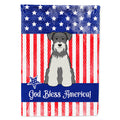 Patriotic USA Miniature Schnauzer Salt and Pepper House Flag 28x40 Porch Sleeve Pole Decorative Outside Yard Banner Artwork Wall Hanging, Polyester