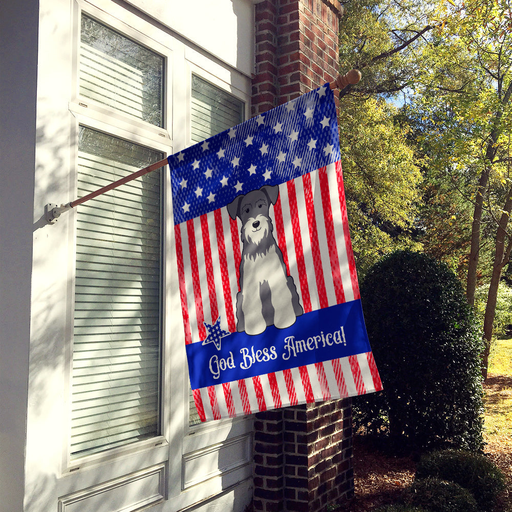 Patriotic USA Miniature Schnauzer Salt and Pepper House Flag 28x40 Porch Sleeve Pole Decorative Outside Yard Banner Artwork Wall Hanging, Polyester