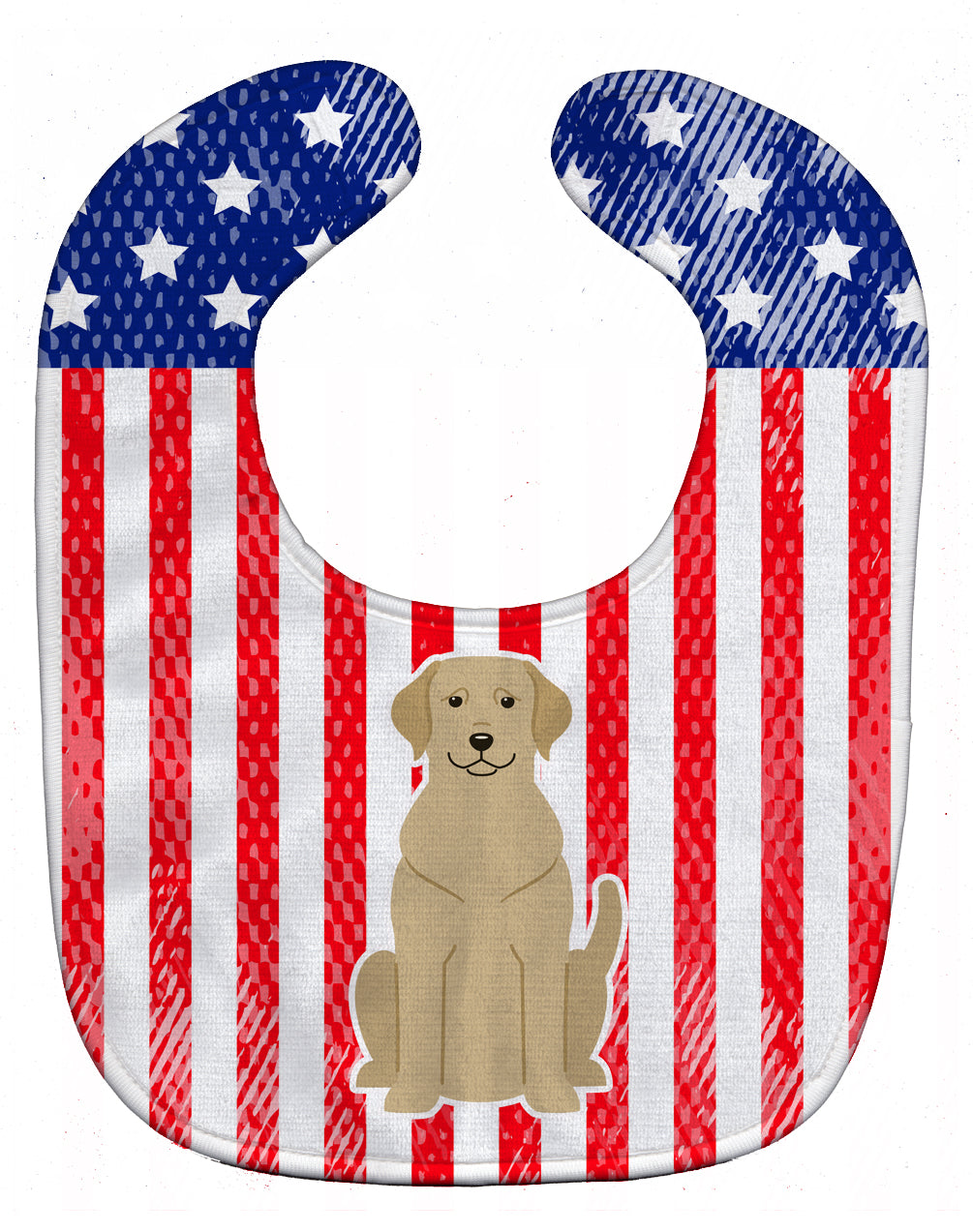 Patriotic USA Yellow Labrador Baby Bib Easy-Clean Baby Bib Baby Feeding Accessory Baby Mealtime Essential, 10 x 13, Multicolor