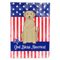 Patriotic USA Yellow Labrador House Flag 28x40 Porch Sleeve Pole Decorative Outside Yard Banner Artwork Wall Hanging, Polyester