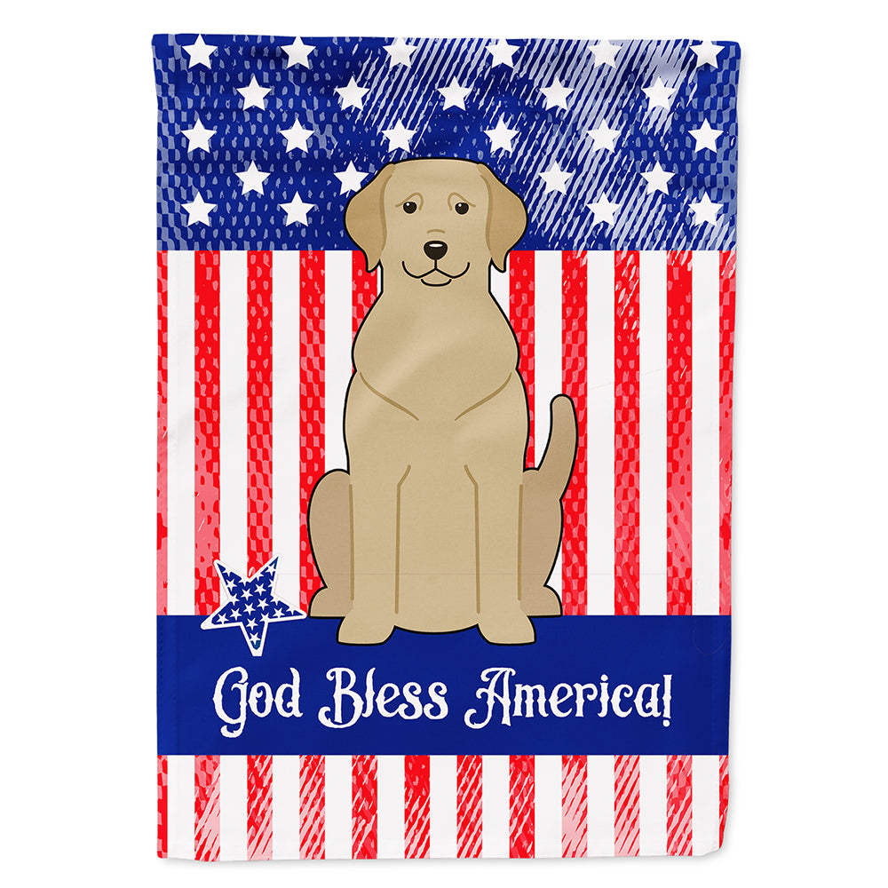 Patriotic USA Yellow Labrador House Flag 28x40 Porch Sleeve Pole Decorative Outside Yard Banner Artwork Wall Hanging, Polyester