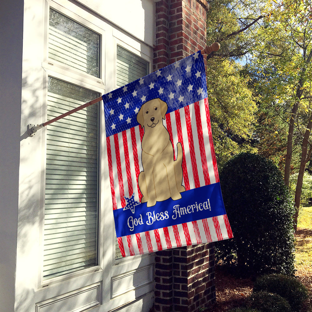 Patriotic USA Yellow Labrador House Flag 28x40 Porch Sleeve Pole Decorative Outside Yard Banner Artwork Wall Hanging, Polyester