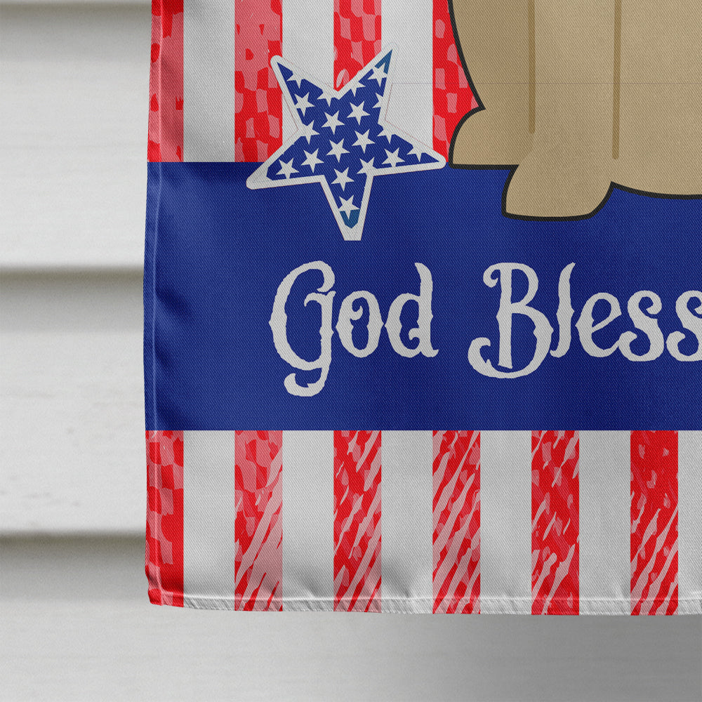 Patriotic USA Yellow Labrador House Flag 28x40 Porch Sleeve Pole Decorative Outside Yard Banner Artwork Wall Hanging, Polyester