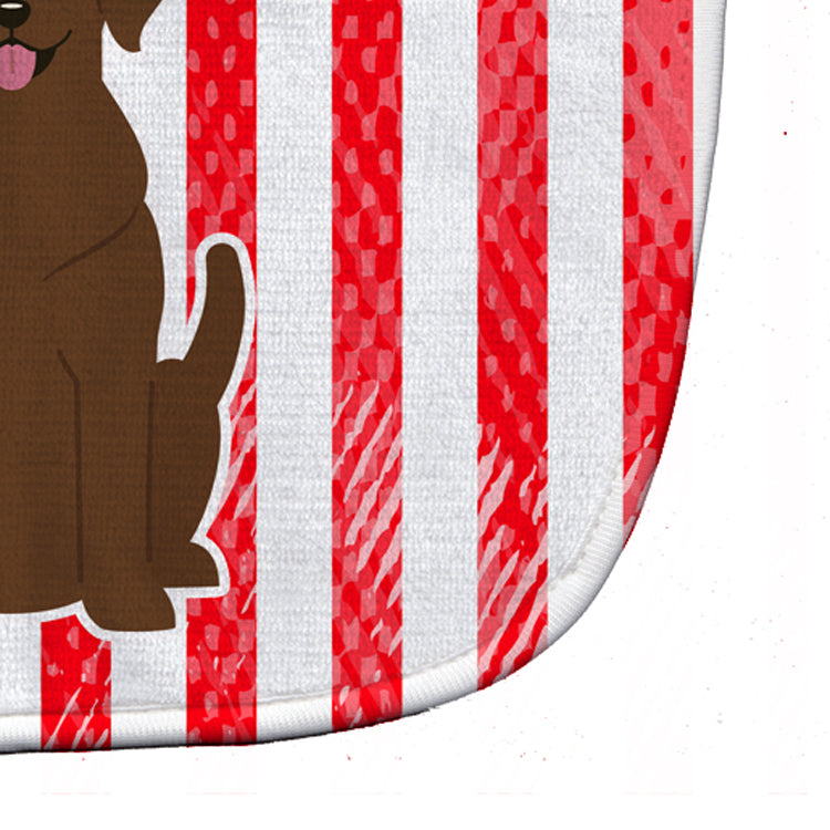 Patriotic USA Chocolate Labrador Baby Bib Easy-Clean Baby Bib Baby Feeding Accessory Baby Mealtime Essential, 10 x 13, Multicolor