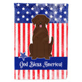 Patriotic USA Chocolate Labrador House Flag 28x40 Porch Sleeve Pole Decorative Outside Yard Banner Artwork Wall Hanging, Polyester
