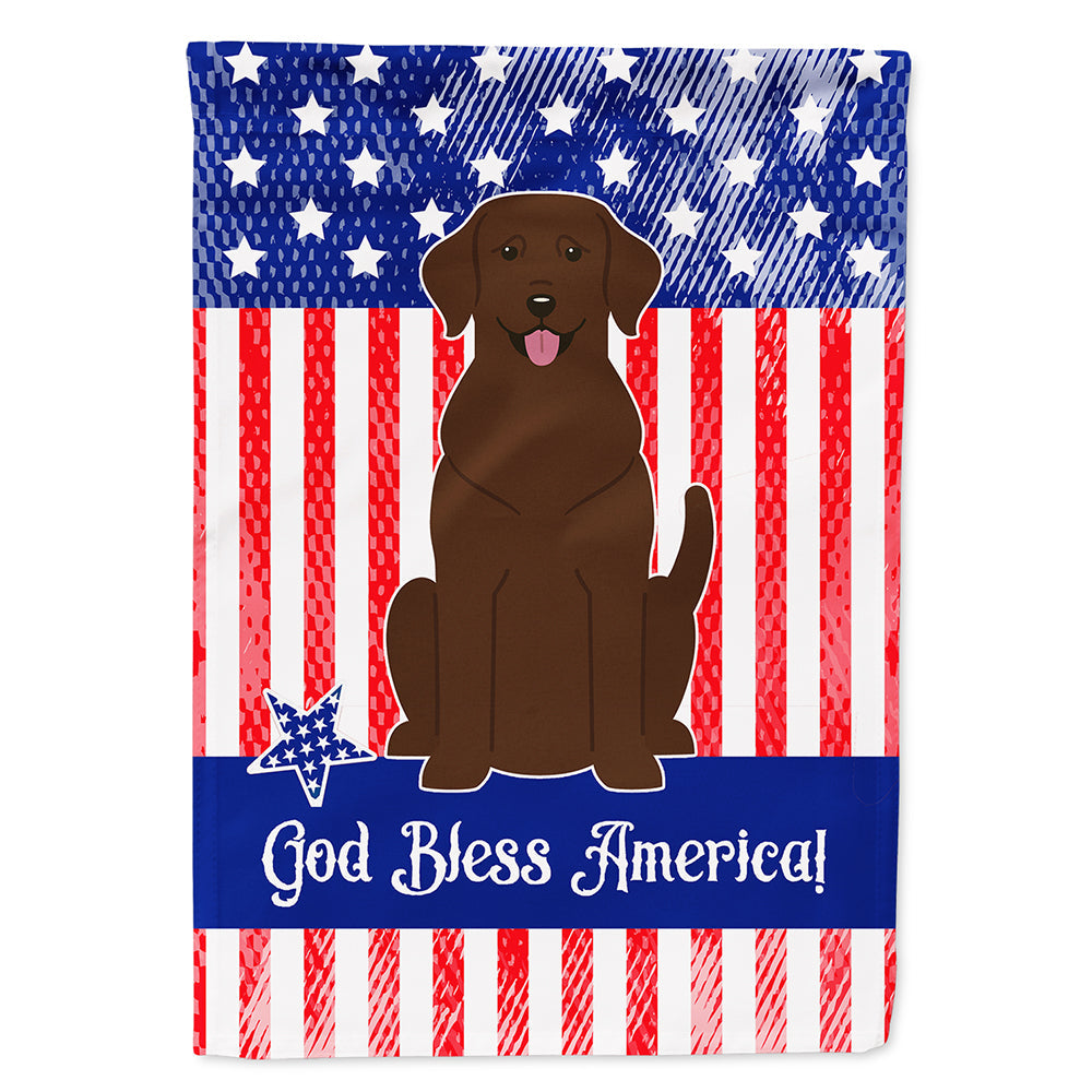 Patriotic USA Chocolate Labrador House Flag 28x40 Porch Sleeve Pole Decorative Outside Yard Banner Artwork Wall Hanging, Polyester