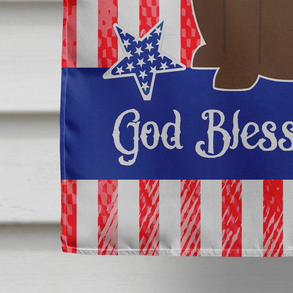 Patriotic USA Chocolate Labrador House Flag 28x40 Porch Sleeve Pole Decorative Outside Yard Banner Artwork Wall Hanging, Polyester