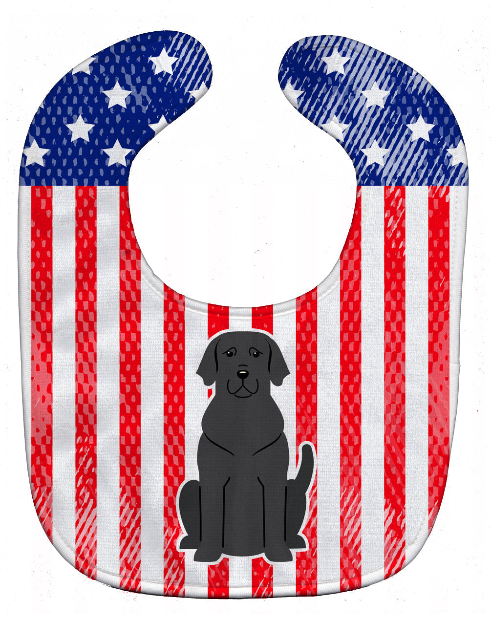 Patriotic USA Black Labrador Baby Bib Easy-Clean Baby Bib Baby Feeding Accessory Baby Mealtime Essential, 10 x 13, Multicolor