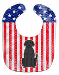 Patriotic USA Black Labrador Baby Bib Easy-Clean Baby Bib Baby Feeding Accessory Baby Mealtime Essential, 10 x 13, Multicolor