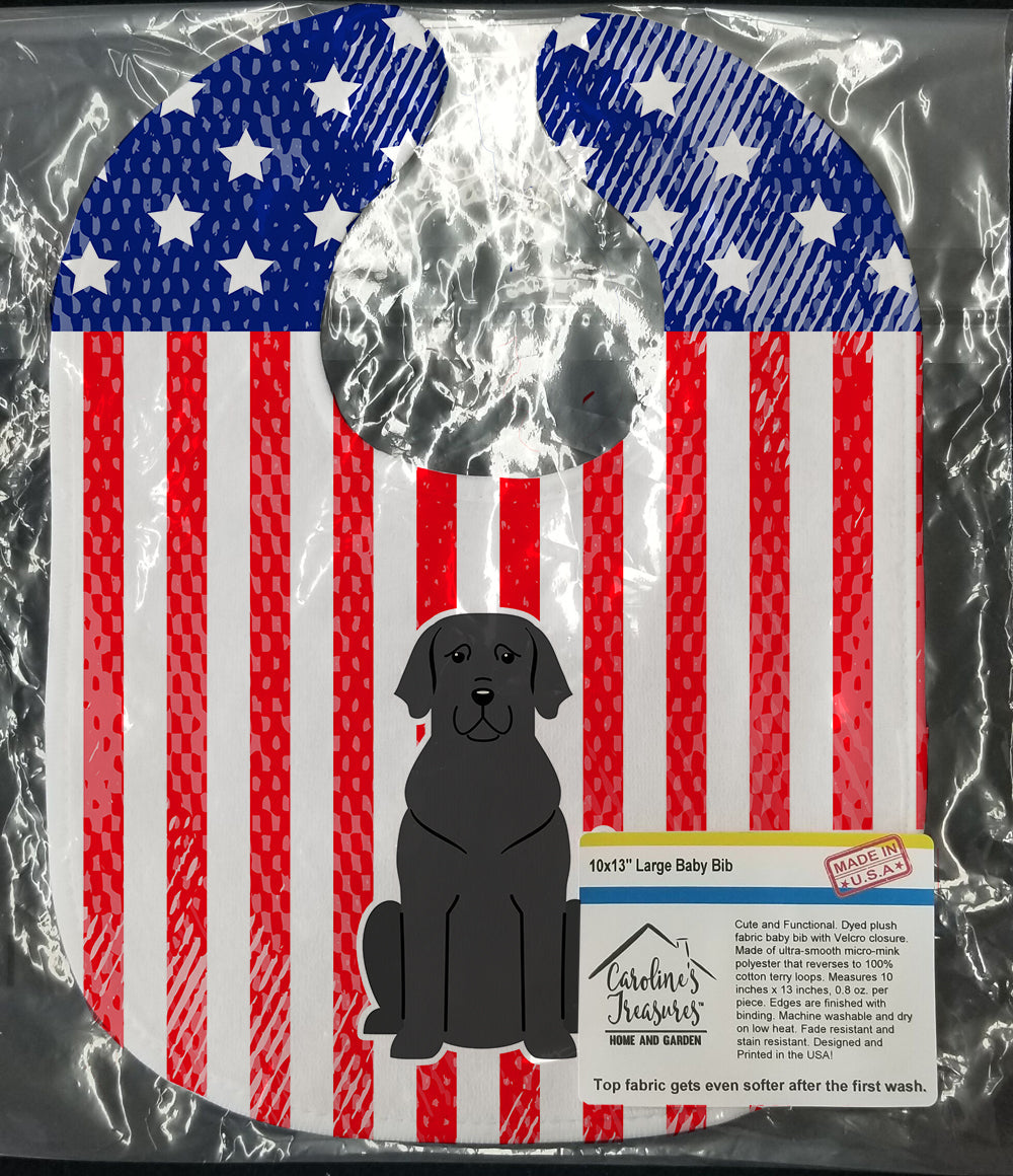 Patriotic USA Black Labrador Baby Bib Easy-Clean Baby Bib Baby Feeding Accessory Baby Mealtime Essential, 10 x 13, Multicolor