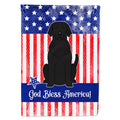 Patriotic USA Black Labrador House Flag 28x40 Porch Sleeve Pole Decorative Outside Yard Banner Artwork Wall Hanging, Polyester