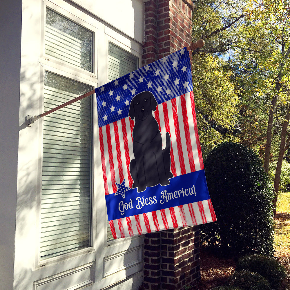 Patriotic USA Black Labrador House Flag 28x40 Porch Sleeve Pole Decorative Outside Yard Banner Artwork Wall Hanging, Polyester