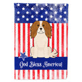 Patriotic USA Cavalier Spaniel House Flag 28x40 Porch Sleeve Pole Decorative Outside Yard Banner Artwork Wall Hanging, Polyester