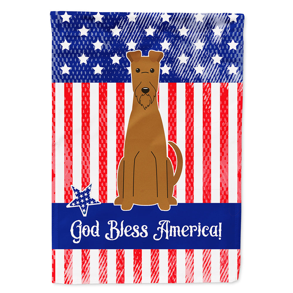 Patriotic USA Irish Terrier House Flag 28x40 Porch Sleeve Pole Decorative Outside Yard Banner Artwork Wall Hanging, Polyester