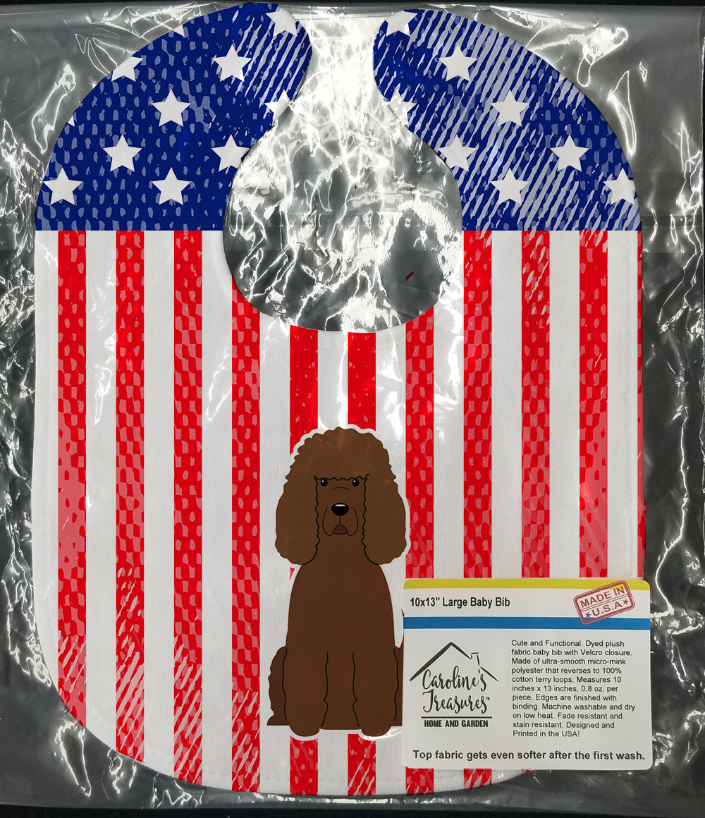 Patriotic USA Irish Water Spaniel Baby Bib Easy-Clean Baby Bib Baby Feeding Accessory Baby Mealtime Essential, 10 x 13, Multicolor