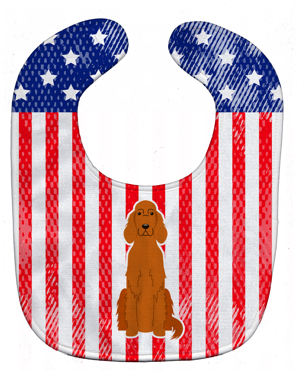 Patriotic USA Irish Setter Baby Bib Easy-Clean Baby Bib Baby Feeding Accessory Baby Mealtime Essential, 10 x 13, Multicolor