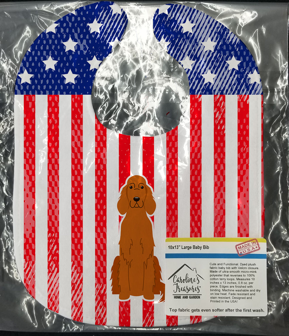 Patriotic USA Irish Setter Baby Bib Easy-Clean Baby Bib Baby Feeding Accessory Baby Mealtime Essential, 10 x 13, Multicolor