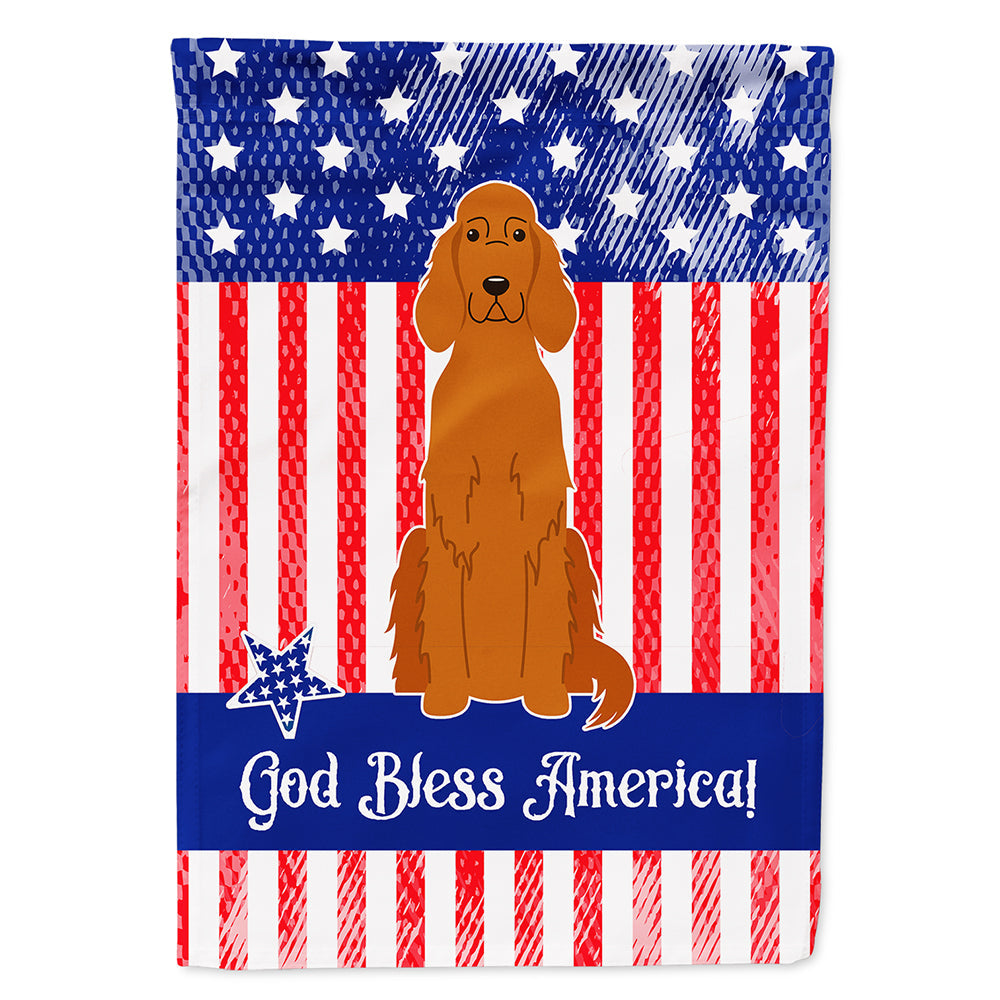 Patriotic USA Irish Setter House Flag 28x40 Porch Sleeve Pole Decorative Outside Yard Banner Artwork Wall Hanging, Polyester