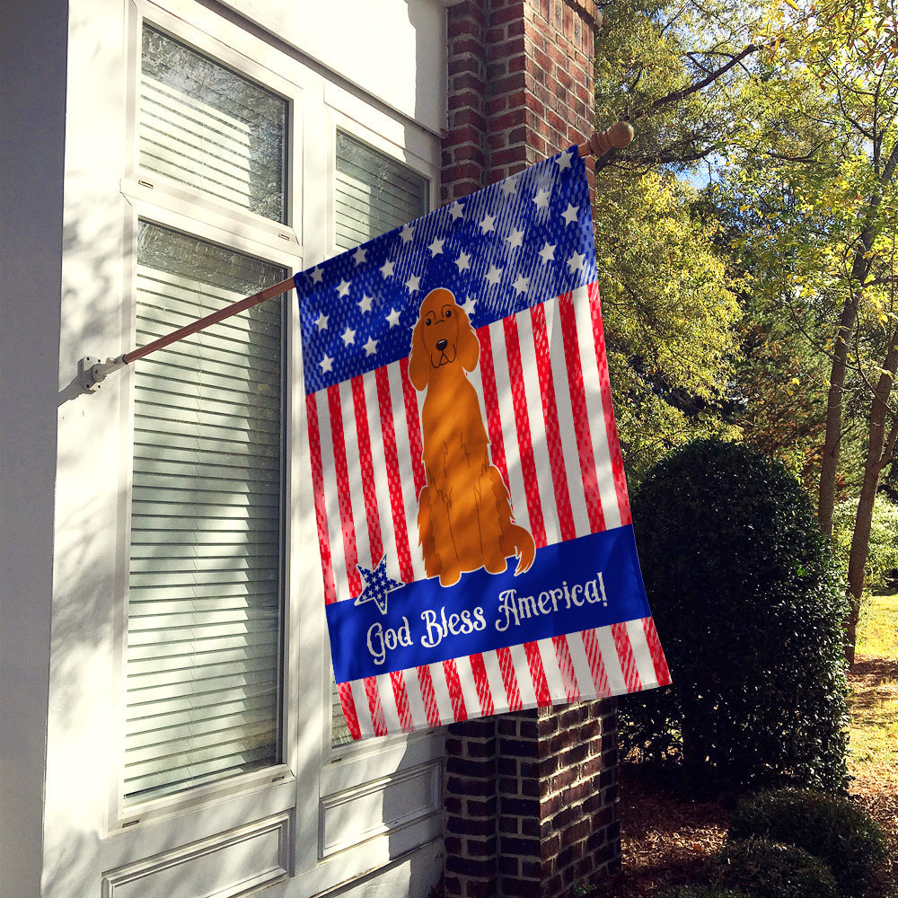 Patriotic USA Irish Setter House Flag 28x40 Porch Sleeve Pole Decorative Outside Yard Banner Artwork Wall Hanging, Polyester