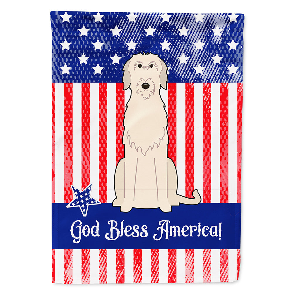 Patriotic USA Irish Wolfhound House Flag 28x40 Porch Sleeve Pole Decorative Outside Yard Banner Artwork Wall Hanging, Polyester