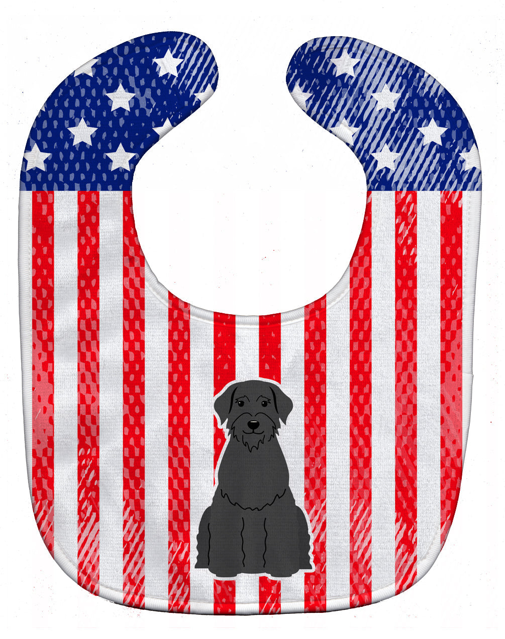 Patriotic USA Giant Schnauzer Baby Bib Easy-Clean Baby Bib Baby Feeding Accessory Baby Mealtime Essential, 10 x 13, Multicolor