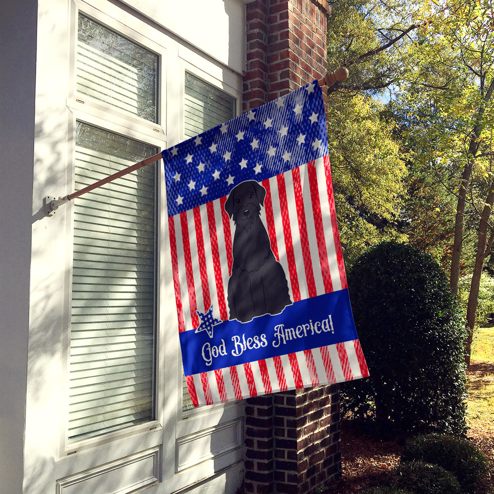Patriotic USA Giant Schnauzer House Flag 28x40 Porch Sleeve Pole Decorative Outside Yard Banner Artwork Wall Hanging, Polyester