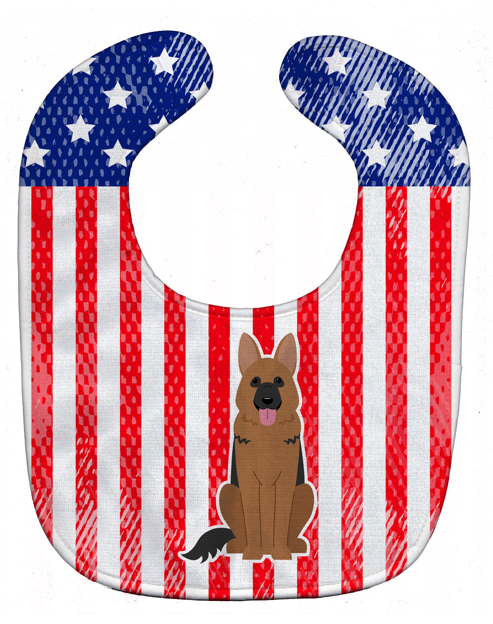 Patriotic USA German Shepherd Baby Bib Easy-Clean Baby Bib Baby Feeding Accessory Baby Mealtime Essential, 10 x 13, Multicolor
