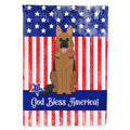 Patriotic USA German Shepherd House Flag 28x40 Porch Sleeve Pole Decorative Outside Yard Banner Artwork Wall Hanging, Polyester