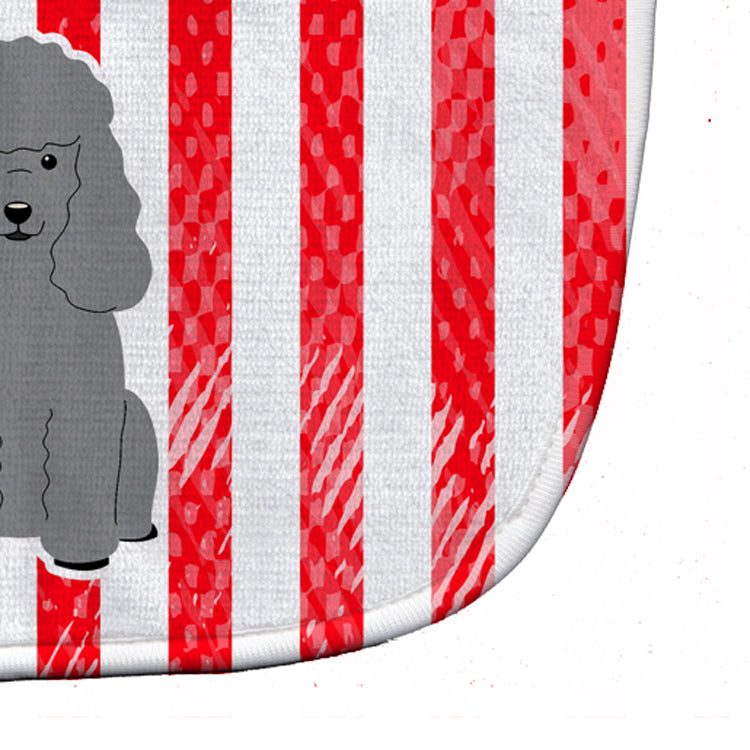Patriotic USA Poodle Silver Baby Bib Easy-Clean Baby Bib Baby Feeding Accessory Baby Mealtime Essential, 10 x 13, Multicolor