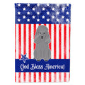 Patriotic USA Poodle Silver House Flag 28x40 Porch Sleeve Pole Decorative Outside Yard Banner Artwork Wall Hanging, Polyester