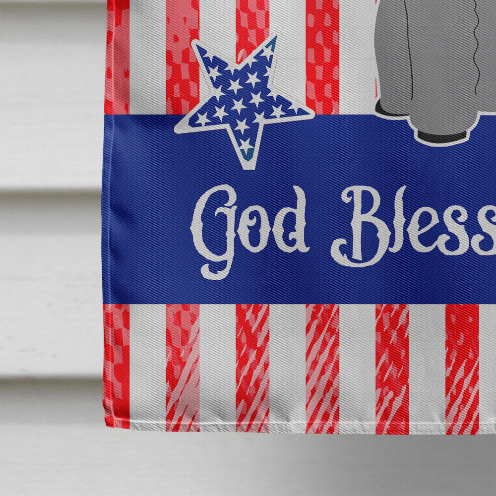 Patriotic USA Poodle Silver House Flag 28x40 Porch Sleeve Pole Decorative Outside Yard Banner Artwork Wall Hanging, Polyester