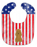 Patriotic USA Poodle Tan Baby Bib Easy-Clean Baby Bib Baby Feeding Accessory Baby Mealtime Essential, 10 x 13, Multicolor