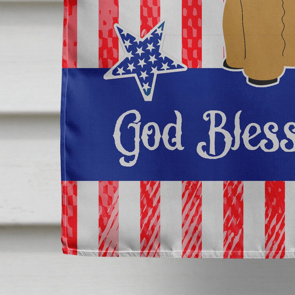 Patriotic USA Poodle Tan House Flag 28x40 Porch Sleeve Pole Decorative Outside Yard Banner Artwork Wall Hanging, Polyester