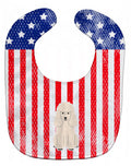 Patriotic USA Poodle White Baby Bib Easy-Clean Baby Bib Baby Feeding Accessory Baby Mealtime Essential, 10 x 13, Multicolor