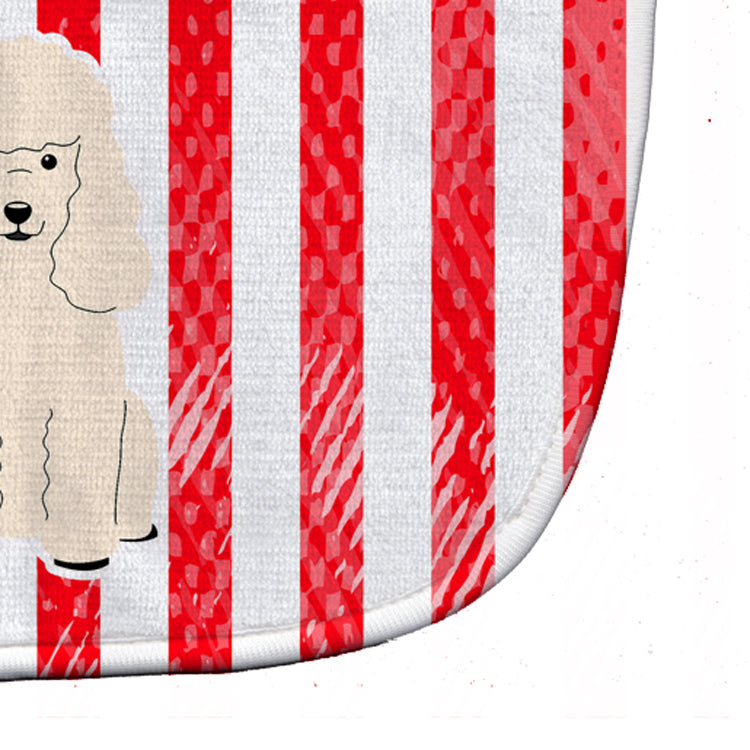 Patriotic USA Poodle White Baby Bib Easy-Clean Baby Bib Baby Feeding Accessory Baby Mealtime Essential, 10 x 13, Multicolor