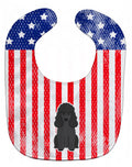 Patriotic USA Poodle Black Baby Bib Easy-Clean Baby Bib Baby Feeding Accessory Baby Mealtime Essential, 10 x 13, Multicolor
