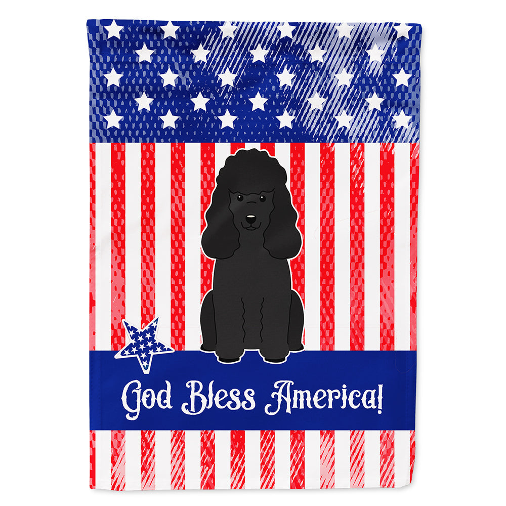 Patriotic USA Poodle Black House Flag 28x40 Porch Sleeve Pole Decorative Outside Yard Banner Artwork Wall Hanging, Polyester