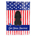 Patriotic USA Poodle Black House Flag 28x40 Porch Sleeve Pole Decorative Outside Yard Banner Artwork Wall Hanging, Polyester